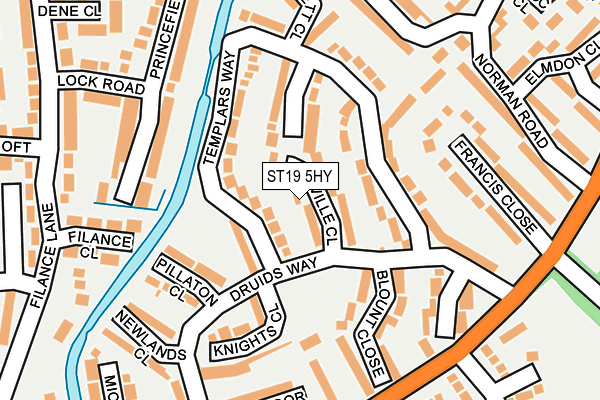ST19 5HY map - OS OpenMap – Local (Ordnance Survey)