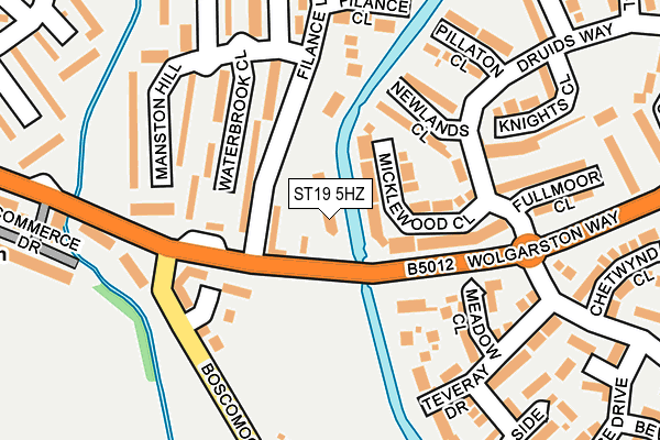ST19 5HZ map - OS OpenMap – Local (Ordnance Survey)