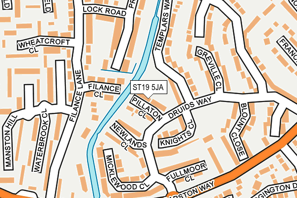 ST19 5JA map - OS OpenMap – Local (Ordnance Survey)