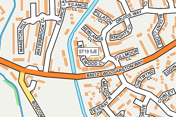ST19 5JE map - OS OpenMap – Local (Ordnance Survey)
