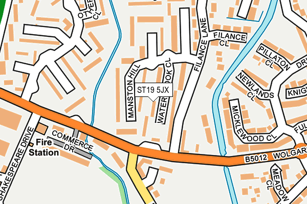 ST19 5JX map - OS OpenMap – Local (Ordnance Survey)