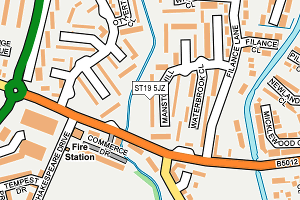 ST19 5JZ map - OS OpenMap – Local (Ordnance Survey)
