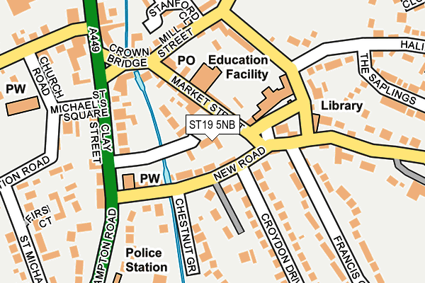 ST19 5NB map - OS OpenMap – Local (Ordnance Survey)