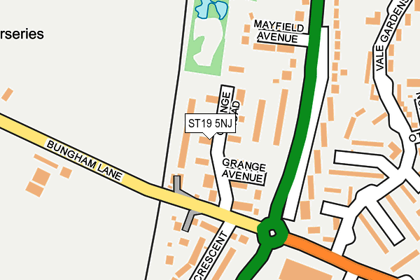 ST19 5NJ map - OS OpenMap – Local (Ordnance Survey)