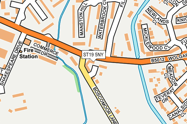 ST19 5NY map - OS OpenMap – Local (Ordnance Survey)