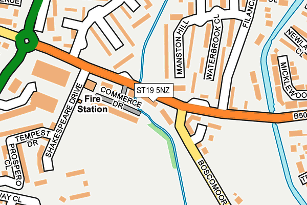 ST19 5NZ map - OS OpenMap – Local (Ordnance Survey)