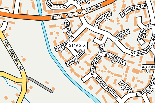 ST19 5TX map - OS OpenMap – Local (Ordnance Survey)