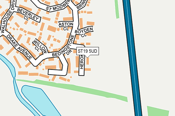 ST19 5UD map - OS OpenMap – Local (Ordnance Survey)