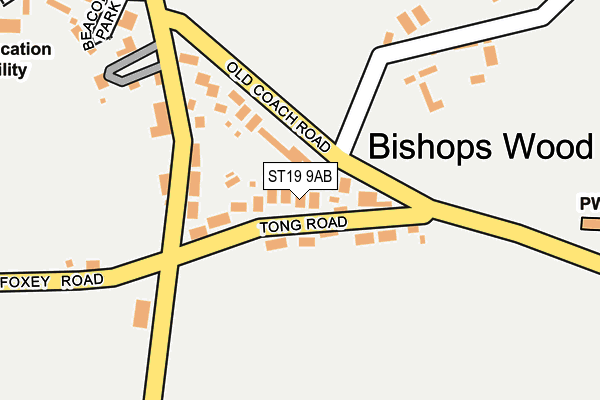 ST19 9AB map - OS OpenMap – Local (Ordnance Survey)