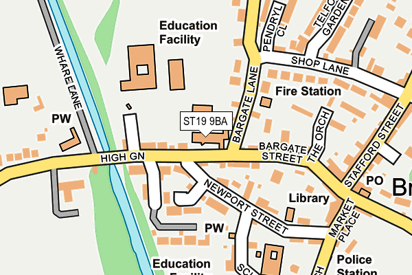 ST19 9BA map - OS OpenMap – Local (Ordnance Survey)