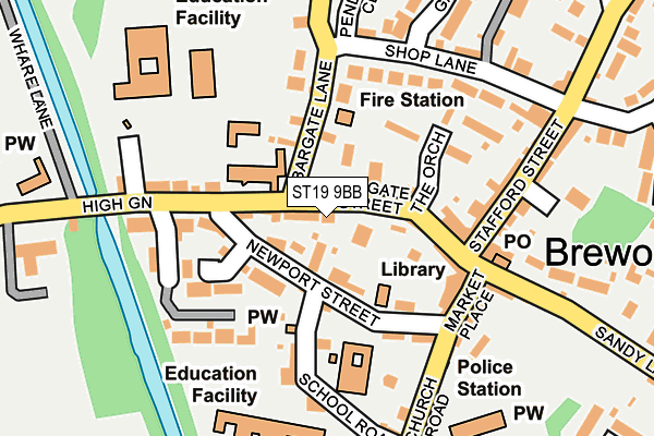 ST19 9BB map - OS OpenMap – Local (Ordnance Survey)