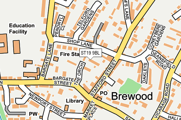 ST19 9BL map - OS OpenMap – Local (Ordnance Survey)