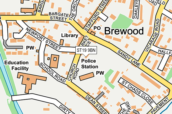 ST19 9BN map - OS OpenMap – Local (Ordnance Survey)