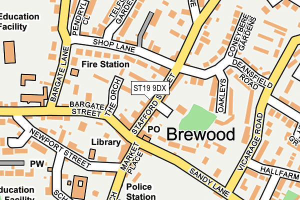 Map of LAZY DAYS CAFE (BREWOOD) LTD at local scale