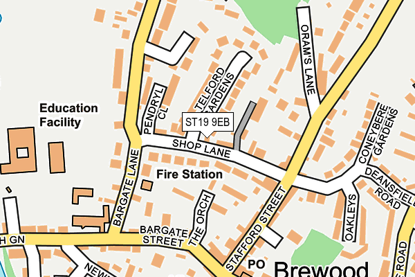 ST19 9EB map - OS OpenMap – Local (Ordnance Survey)