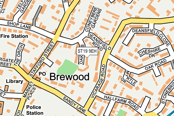 ST19 9EH map - OS OpenMap – Local (Ordnance Survey)