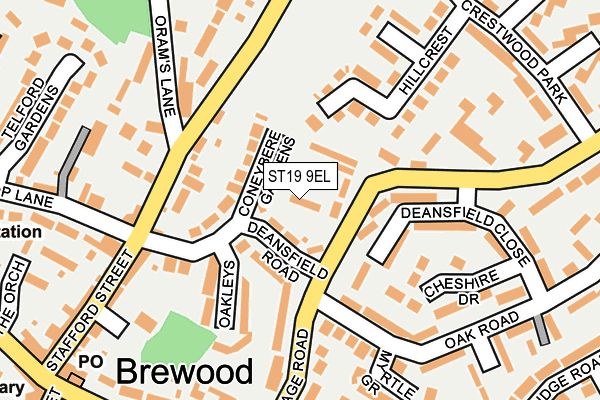 ST19 9EL map - OS OpenMap – Local (Ordnance Survey)