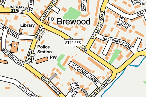 ST19 9ES map - OS OpenMap – Local (Ordnance Survey)