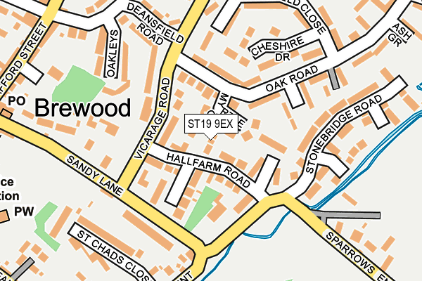 ST19 9EX map - OS OpenMap – Local (Ordnance Survey)