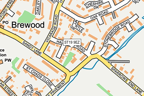 ST19 9EZ map - OS OpenMap – Local (Ordnance Survey)