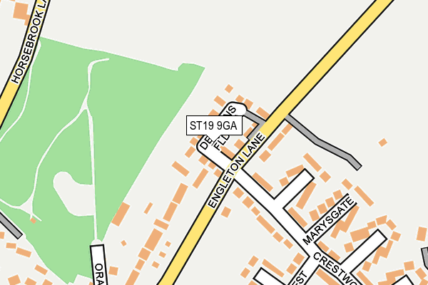 ST19 9GA map - OS OpenMap – Local (Ordnance Survey)