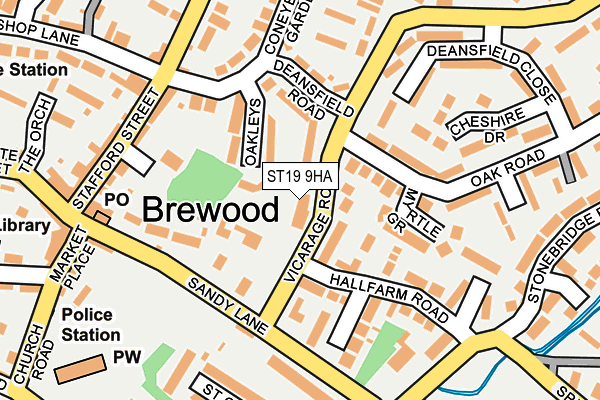 ST19 9HA map - OS OpenMap – Local (Ordnance Survey)