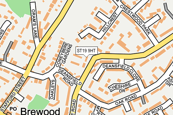 ST19 9HT map - OS OpenMap – Local (Ordnance Survey)