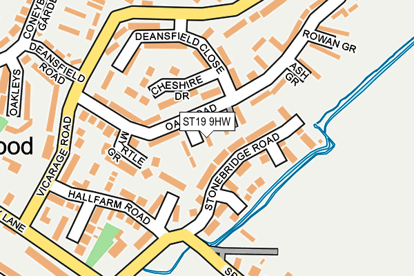 ST19 9HW map - OS OpenMap – Local (Ordnance Survey)