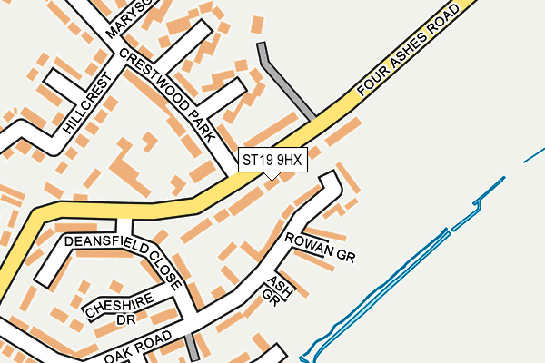 ST19 9HX map - OS OpenMap – Local (Ordnance Survey)