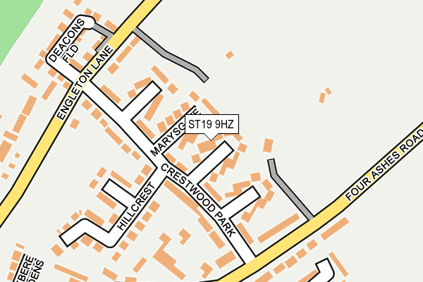 ST19 9HZ map - OS OpenMap – Local (Ordnance Survey)