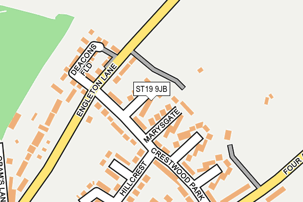 ST19 9JB map - OS OpenMap – Local (Ordnance Survey)