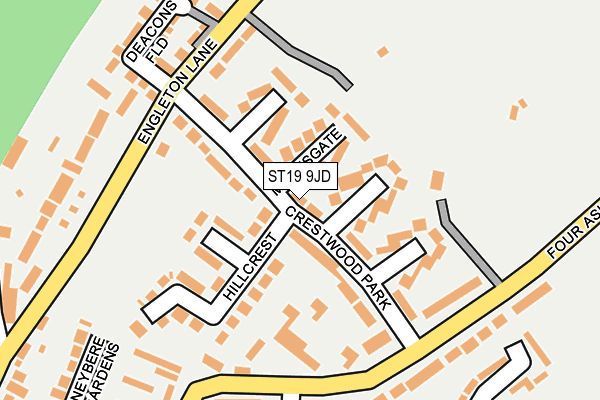 ST19 9JD map - OS OpenMap – Local (Ordnance Survey)
