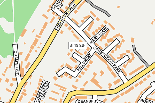 ST19 9JF map - OS OpenMap – Local (Ordnance Survey)