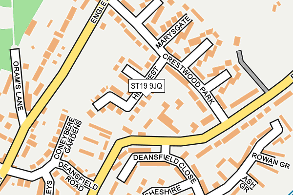 ST19 9JQ map - OS OpenMap – Local (Ordnance Survey)