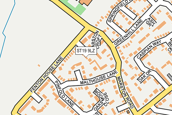ST19 9LZ map - OS OpenMap – Local (Ordnance Survey)