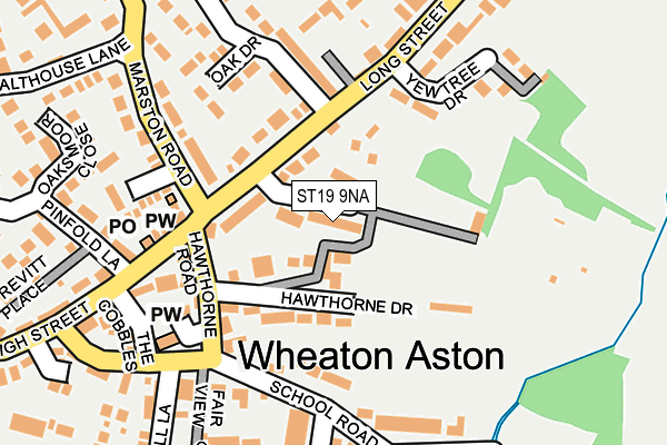 ST19 9NA map - OS OpenMap – Local (Ordnance Survey)