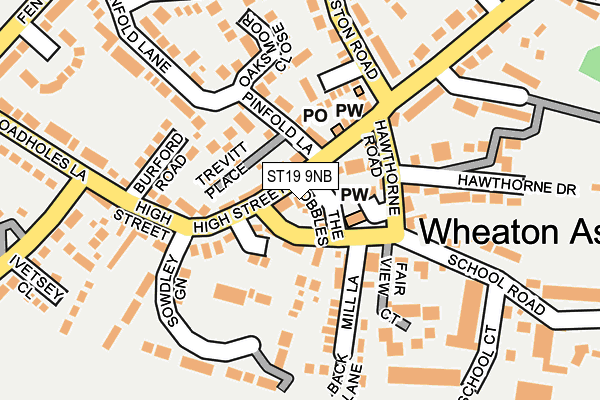 ST19 9NB map - OS OpenMap – Local (Ordnance Survey)