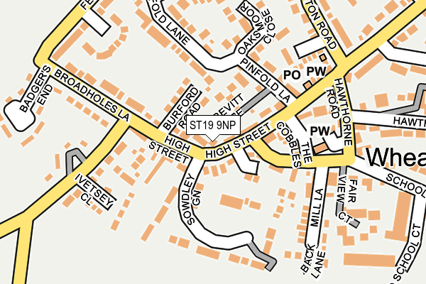 ST19 9NP map - OS OpenMap – Local (Ordnance Survey)