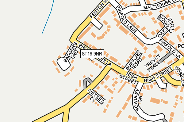ST19 9NR map - OS OpenMap – Local (Ordnance Survey)