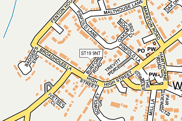 ST19 9NT map - OS OpenMap – Local (Ordnance Survey)