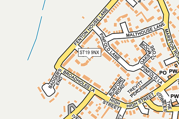 ST19 9NX map - OS OpenMap – Local (Ordnance Survey)