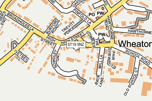 ST19 9NZ map - OS OpenMap – Local (Ordnance Survey)