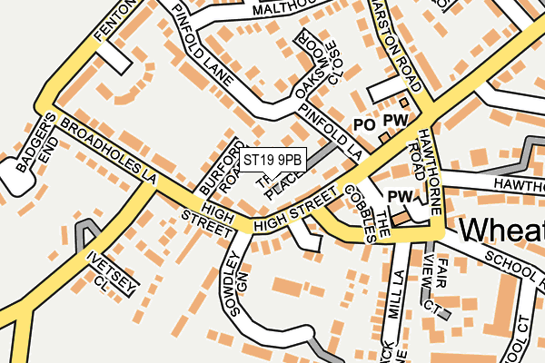 ST19 9PB map - OS OpenMap – Local (Ordnance Survey)