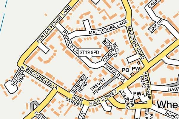 ST19 9PD map - OS OpenMap – Local (Ordnance Survey)