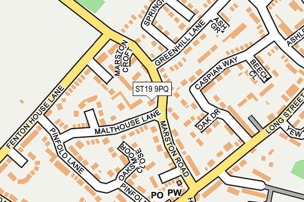 ST19 9PQ map - OS OpenMap – Local (Ordnance Survey)
