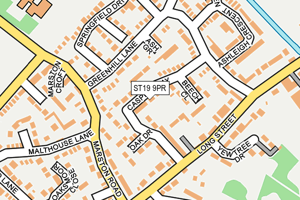 ST19 9PR map - OS OpenMap – Local (Ordnance Survey)
