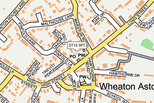 ST19 9PT map - OS OpenMap – Local (Ordnance Survey)