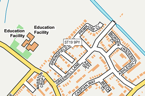 ST19 9PY map - OS OpenMap – Local (Ordnance Survey)