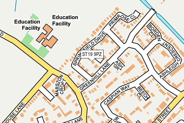 ST19 9PZ map - OS OpenMap – Local (Ordnance Survey)