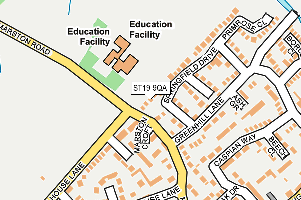 ST19 9QA map - OS OpenMap – Local (Ordnance Survey)